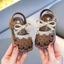 Dép Sandal Quai Hậu Dễ Thương Nơ Tim Đế Mềm Êm Chân Quai Chắc Chắn Chống Trơn Trượt Cho Bé Tập Đi