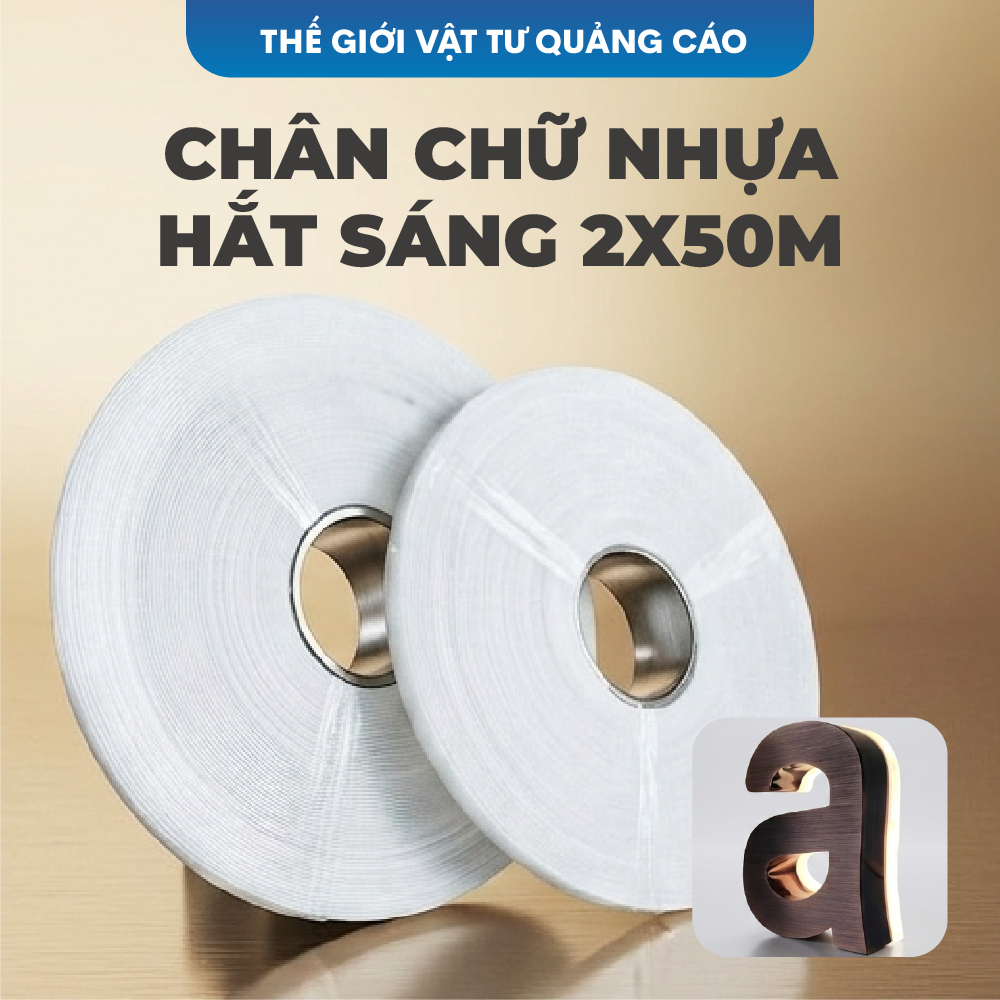 Chân chữ nhựa hắt sáng BEDO bản 2cm - Gáy nhựa 3D xuyên sáng làm chữ nổi quảng cáo, biển hiệu cao cấp