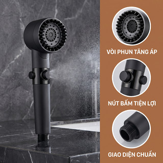 Vòi Sen Tăng Áp Cao Cấp - Vòi Tăng Áp Mạnh - Bộ phụ kiện phòng tắm - Vòi nước - Ống mềm