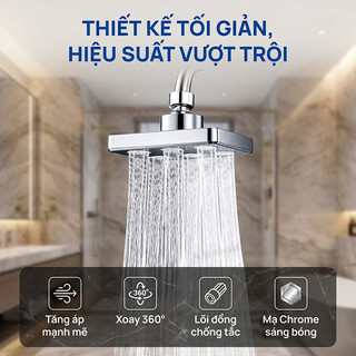 Vòi Sen Tăng Áp Cao Cấp - Vòi Tăng Áp Mạnh - Bộ phụ kiện phòng tắm - Vòi nước - Ống mềm
