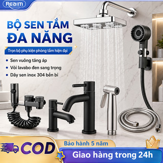 Vòi Sen Tăng Áp Cao Cấp - Vòi Tăng Áp Mạnh - Bộ phụ kiện phòng tắm - Vòi nước - Ống mềm
