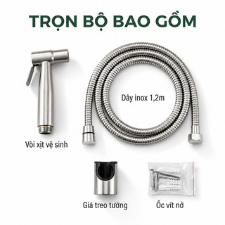 Vòi Sen Tăng Áp Cao Cấp - Vòi Tăng Áp Mạnh - Bộ phụ kiện phòng tắm - Vòi nước - Ống mềm