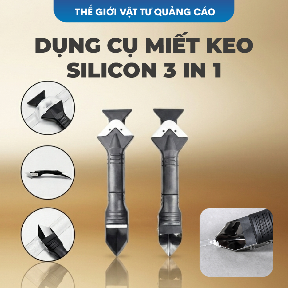 [ TẶNG 5 DÂUD MIẾT ] Bộ dụng cụ miết mạch và làm sạch keo Silicon 3 trong 1 BEDO - Miếng gạt keo, sủi keo đa năng