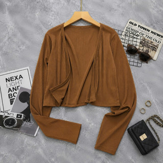 Áo cardigan bigsize nữ tính dáng áo croptop tay dài dễ phối đồ chất thun gân cao cấp G116