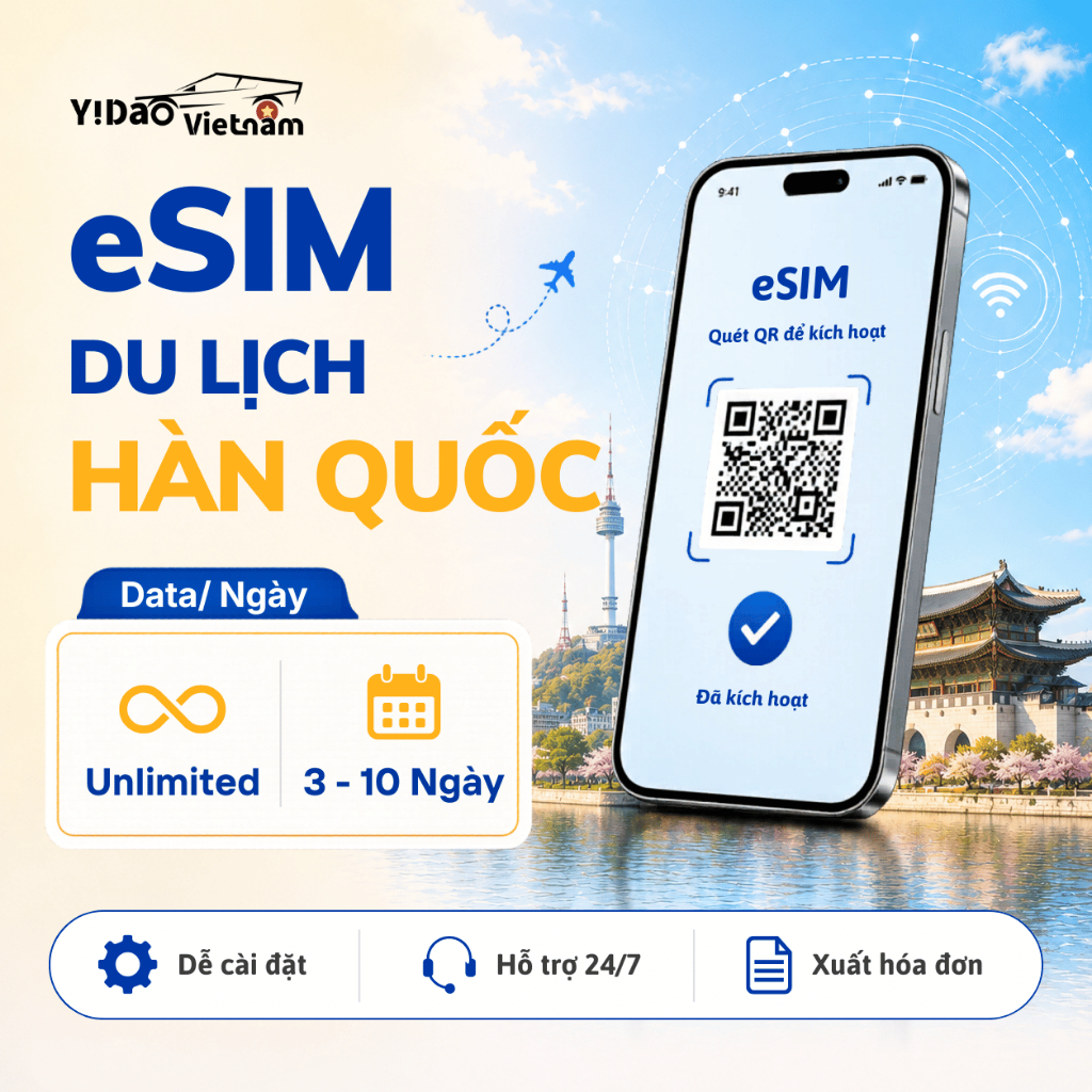 eSIM Hàn Quốc, Sim Du Lịch Hàn Quốc Cài Đặt Nhanh Bằng Mã QR, Data Tốc Độ Cao Và Ổn Định