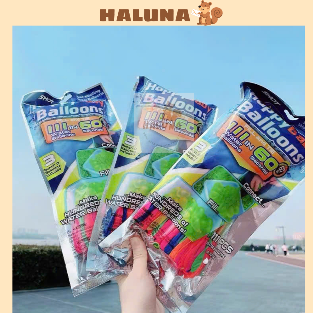 [ Loại đẹp] Bóng Bay Nước 111 quả Chùm Nhiều Màu, Bóng Nước Chùm, Bóng Nước Lắp Sẵn 3 Chùm, Bóng chơi kỉ yếu, nghỉ hè