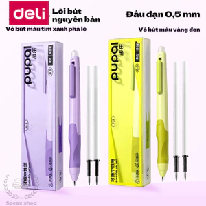 Bút Gel Xóa Được Deli 0.5mm Bấm – Luyện Chữ, Định Vị Cầm Bút Cho Học Sinh Tiểu Học, Mực Xanh/Đen