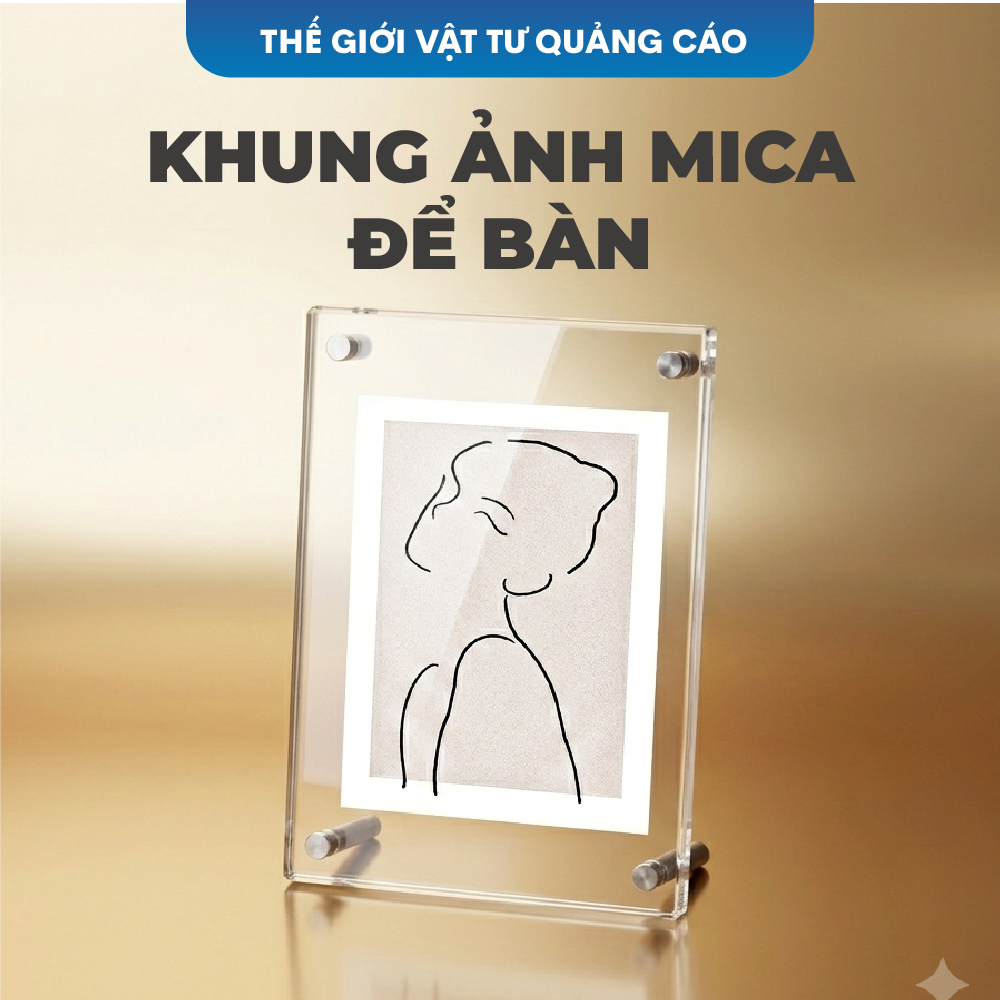 [ HOẢ TỐC ] Khung ảnh mica để bàn BEDO - Khung hình trong suốt ngang dọc, in theo yêu cầu, làm quà tặng