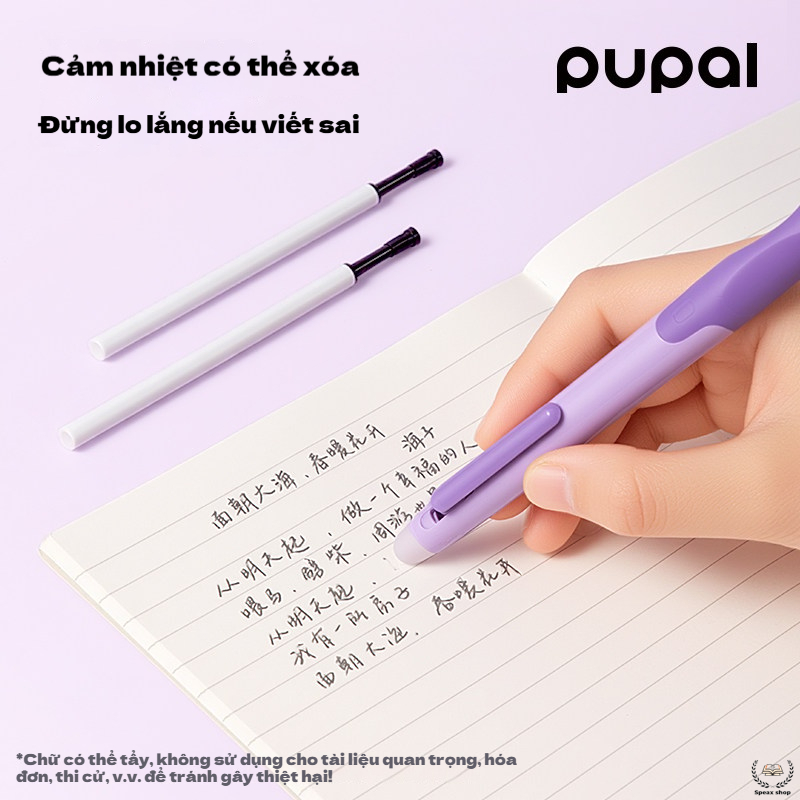 Bút Gel Xóa Được Deli 0.5mm Bấm – Luyện Chữ, Định Vị Cầm Bút Cho Học Sinh Tiểu Học, Mực Xanh/Đen