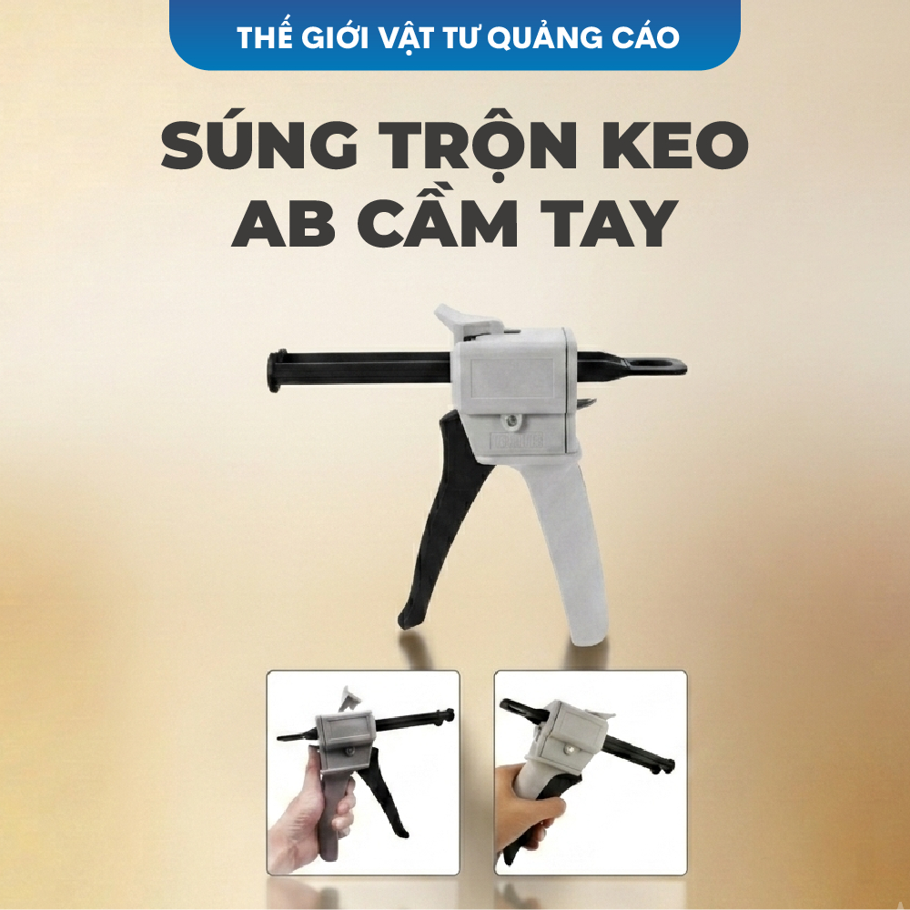 Súng trộn keo AB cầm tay BEDO - Dụng cụ dán keo hai thành phần riêng biệt, hỗ trợ trộn đều, mối dán chắc chắn