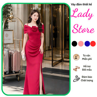 Đầm dạ hội dáng dài bẹt vai chất lua mát[damvaythietke]có đủ màu đủ size đi đám cưới, tiệc ,...M136