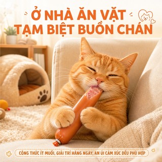 Xúc xích cho chó mèo 450g (30 cây) - Mix 3 vị thơm ngon - Đồ ăn vặt dinh dưỡng cho thú cưng