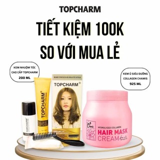 [TIẾT KIỆM 50K] Thuốc Nhuộm Tóc + Ủ Siêu Dưỡng cao cấp, Nhuộm thời trang chuẩn màu, tặng dụng cụ nhuộm tại nhà TOPCHARM