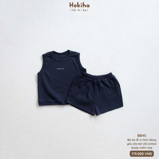 Bộ Quần Áo Ba Lỗ In Hình Cho Bé Trai, Bé Gái Hokiha Vải Cotton Mềm Mại, Thoáng Mát Size 8-17kg BB45