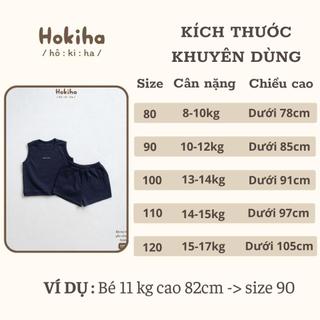 Bộ Quần Áo Ba Lỗ In Hình Cho Bé Trai, Bé Gái Hokiha Vải Cotton Mềm Mại, Thoáng Mát Size 8-17kg BB45