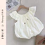Áo Kiểu Trễ Vai Phối Bèo Buộc Nơ Mix Quần Jean Ống Rộng JOLIE