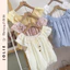 Áo Kiểu Trễ Vai Phối Bèo Buộc Nơ Mix Quần Jean Ống Rộng JOLIE