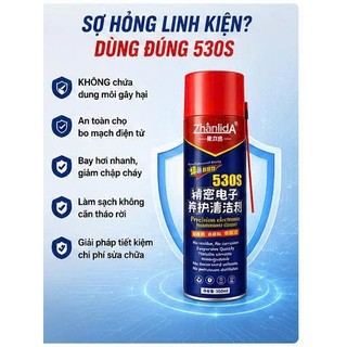 Chai xịt vệ sinh linh kiện Zhanlida 530S – Vệ Sinh Mạch Điện Tử,Bo Mạch, Điểm Tiếp 550ml