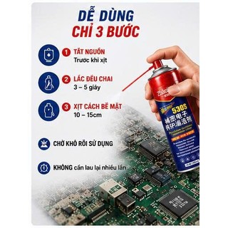 Chai xịt vệ sinh linh kiện Zhanlida 530S – Vệ Sinh Mạch Điện Tử,Bo Mạch, Điểm Tiếp 550ml