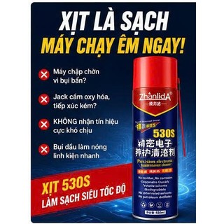 Chai xịt vệ sinh linh kiện Zhanlida 530S – Vệ Sinh Mạch Điện Tử,Bo Mạch, Điểm Tiếp 550ml