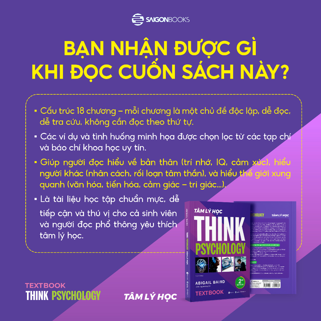 Sách - Textbook Tâm Lý Học - Think Psychology - Abigail Baird