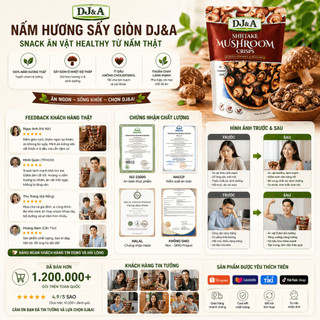 Nấm Hương Sấy Giòn DJ&A Shiitake Mushroom Crisps 300g snack ăn vặt heatthy lành mạnh từ nấm thật