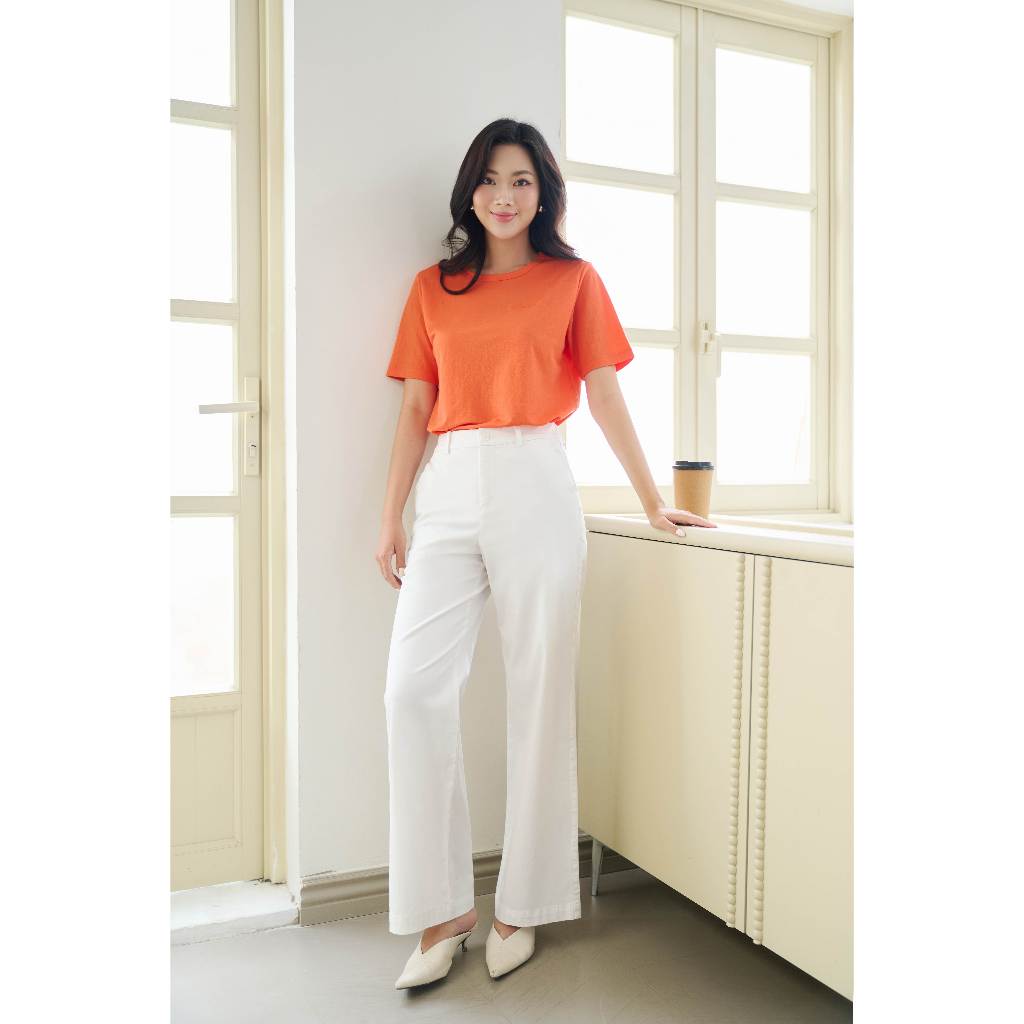 Quần Kaki Nữ Lưng Cao Ống Suông A-Line Elegant Pants Ninomaxx 2510048