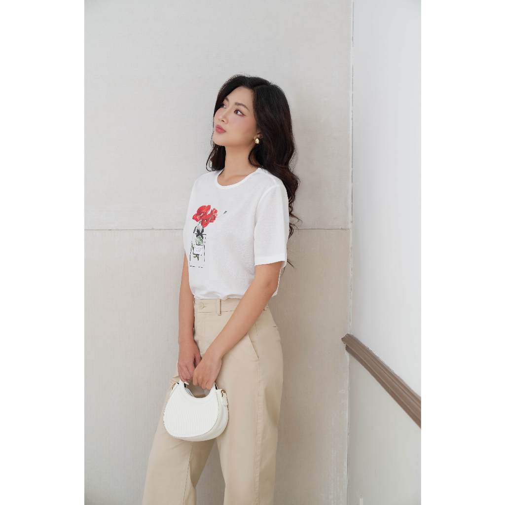 Quần Kaki Nữ Lưng Cao Ống Suông A-Line Elegant Pants Ninomaxx 2510048