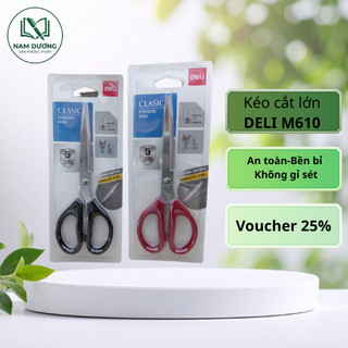 Kéo cắt Deli EM610 – Chính hãng, cắt ngọt, phù hợp học tập văn phòng
