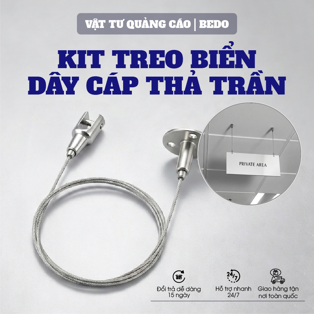 Dây Kit Treo Biển BEDO Thép Inox Cao Cấp Treo Pano Hộp Đèn Bảng Hiệu Chuyên Nghiệp Bền Chắc