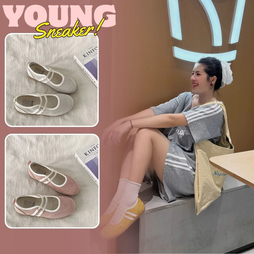 Giày Mary Jane, Giày Búp Bê Ballet Mary Jane Phong Cách Hàn Quốc N38 || Young Sneaker
