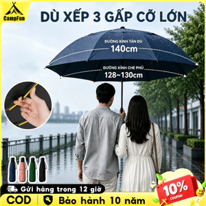 Ô Che Mưa 140CM Tán Siêu Rộng 12 Nan Chống Gió Cao Cấp,Chống Nắng Mưa,Dùng 4 Mùa,Tán Rộng Che 2-3 Người Hiệu Quả