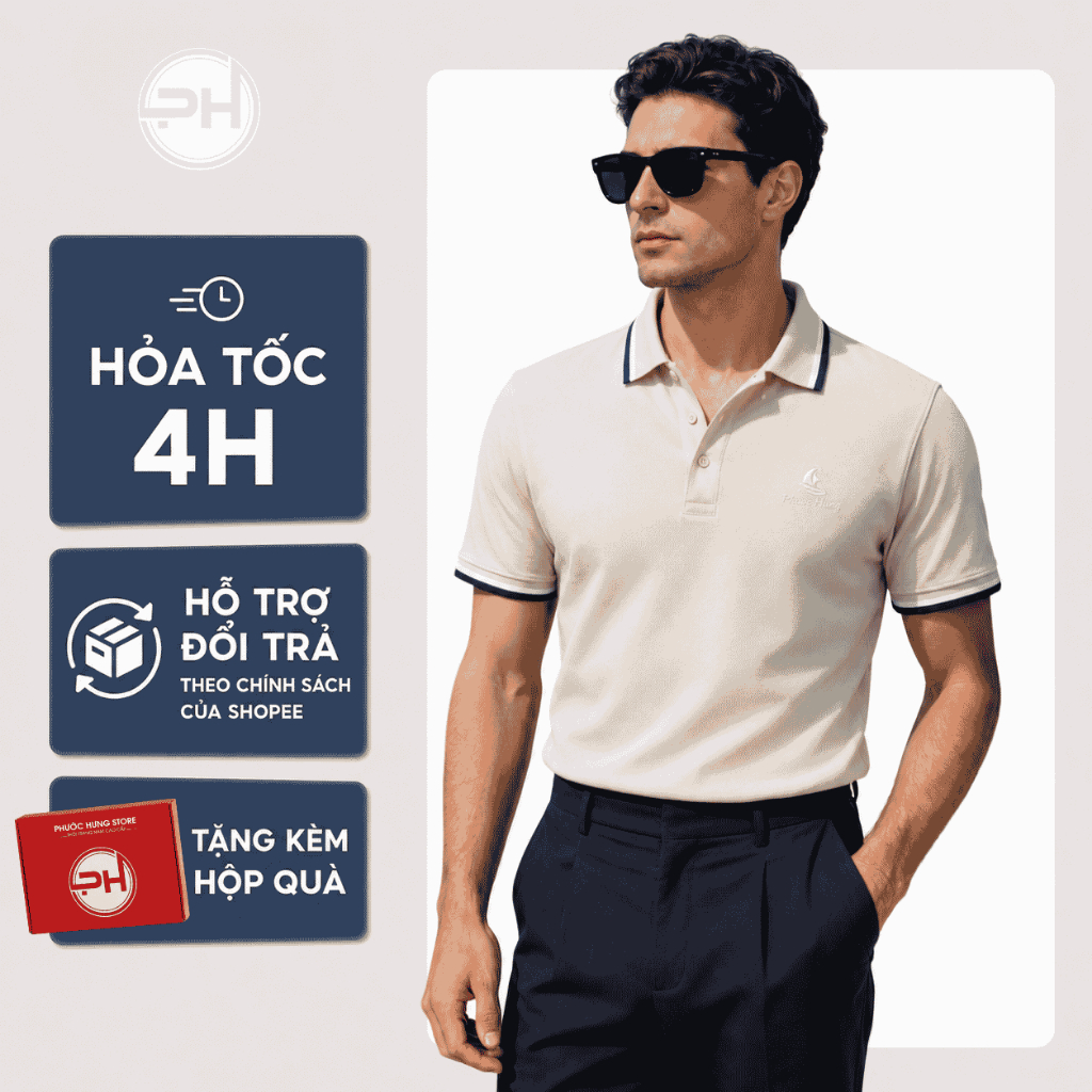 [Tặng Hộp Quà] Áo polo nam cao cấp có cổ Phước Hưng, Áo thun polo vải cá sấu thoáng mát
