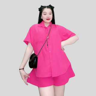 Áo Sơ Mi Bigsize Nữ  Form Rộng Cổ Sơ Mi Tay Ngắn Vải Lụa Kate Mềm Mịn Ít Nhăn SM1T