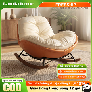 Ghế Thư Giãn Bập Bênh Hình Vỏ Trứng Chân Gỗ Khung Sắt Chắc Chắn Đệm Dày Êm Cho Phòng Khách
