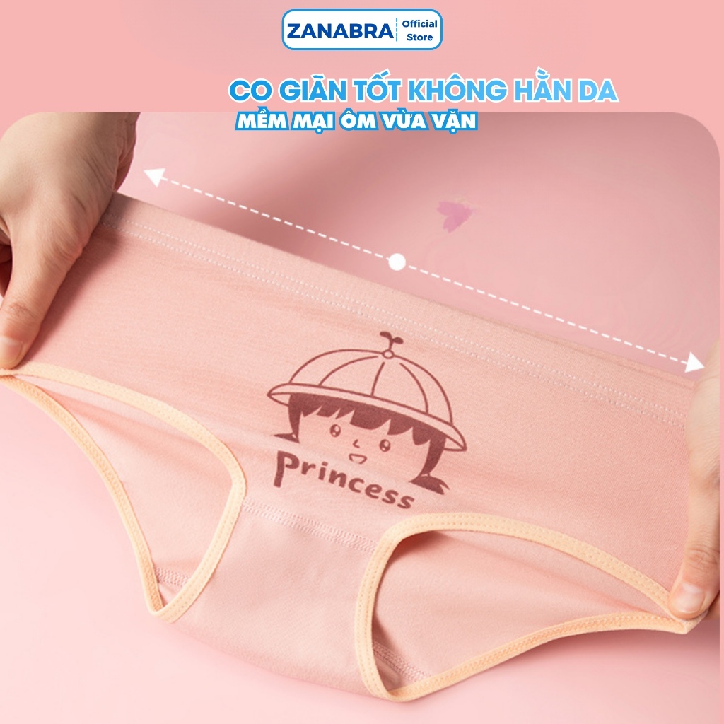 [ Xả Hàng ] Combo 4 Quần Lót Trẻ Em Cotton Thoáng Mát - Set 4 Quần Sịp Bé Gái Mềm Mịn Với Làn Da ZANABRA L7003