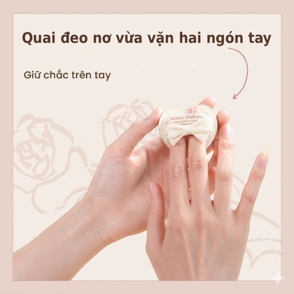 Bông Mút Trang Điểm Má Hồng Cao Cấp Momo's Workshop Rosy Reverie Cupid Mallow Puff Rosy -Dry Use 1pcs