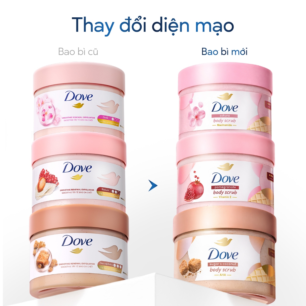 [HANNAH LIVESTREAM] [CHÍNH HÃNG ĐỘC QUYỀN] Smoothie Tẩy Tế Bào Chết Body Dove Chăm Da Sáng Mịn 298g/280g | BigBuy360 - bigbuy360.vn