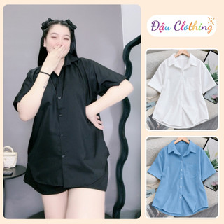 Áo Sơ Mi Bigsize Nữ  Form Rộng Cổ Sơ Mi Tay Ngắn Vải Lụa Kate Mềm Mịn Ít Nhăn SM1T
