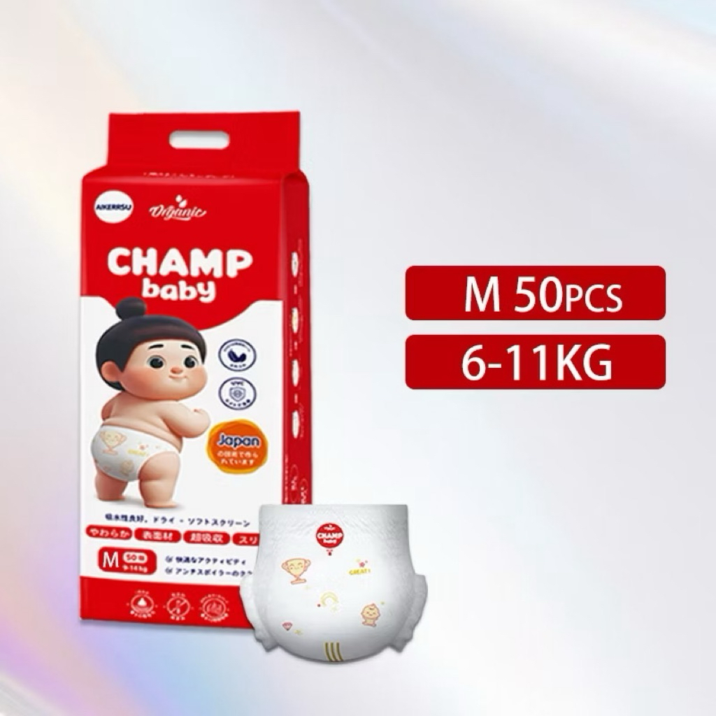 Giảm giá 50% Sản phẩm mới bỉm Tã quần/tã dán CHAMP cho bé thoải mái, nhẹ và thoáng khí giao hàng nhanh đủ size M-XXXL