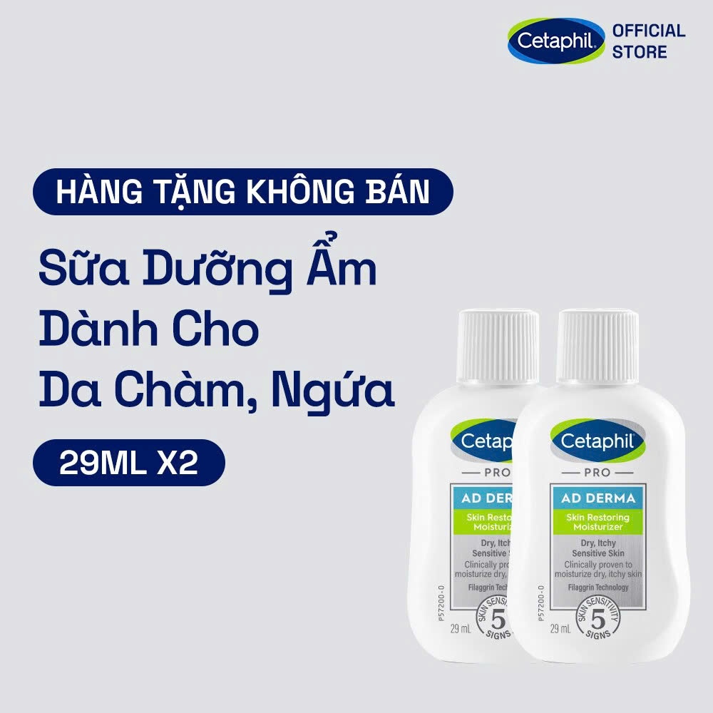 [Gift] Combo 2 Sữa dưỡng ẩm dành cho da chàm, viêm da cơ địa CETAPHIL PRO AD DERMA MOISTURIZER 29ML