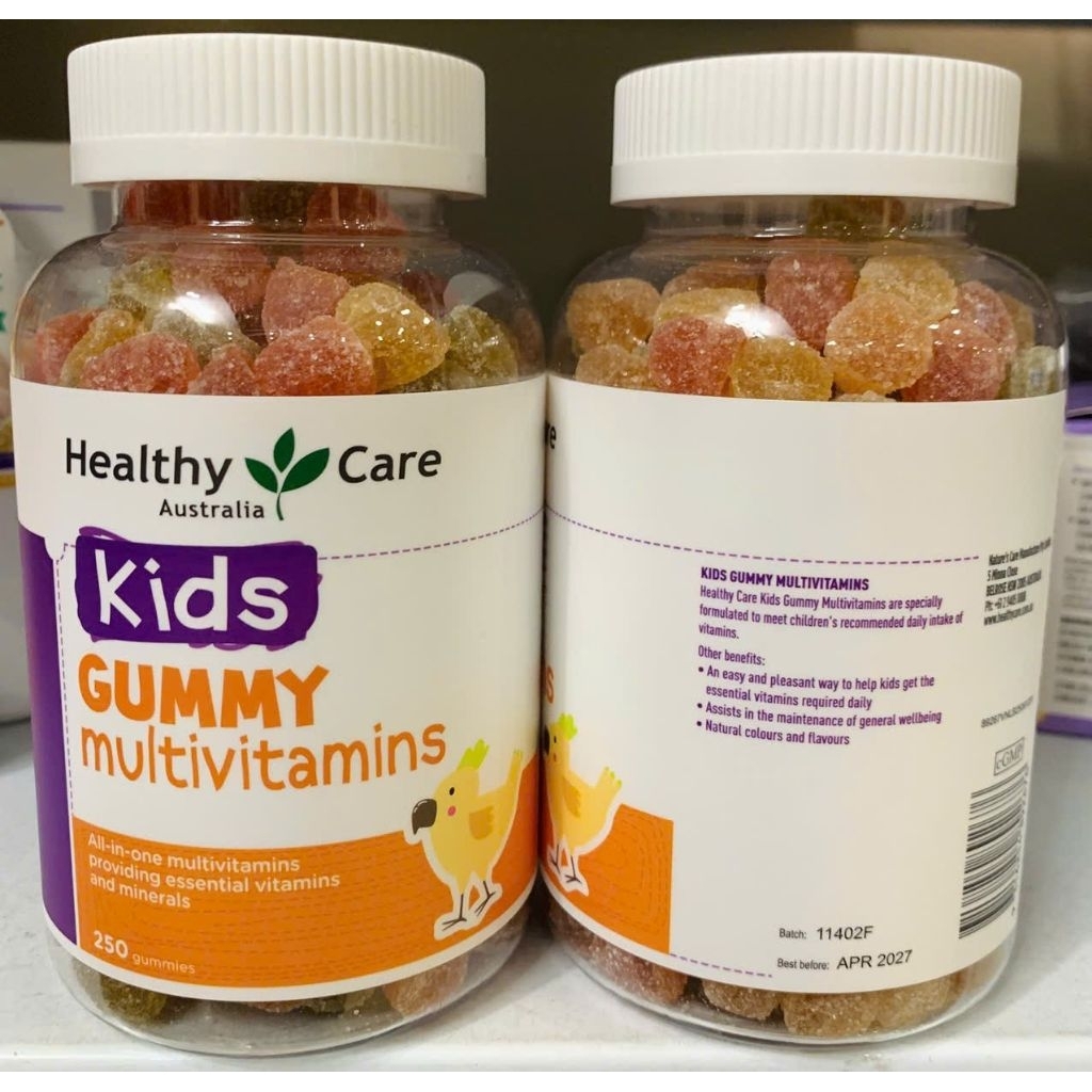 Kẹo Gummy bổ sung Multivitamin và Omega 3 Healthy Care 250v của Úc giúp bé yêu khoẻ mạnh mau lớn
