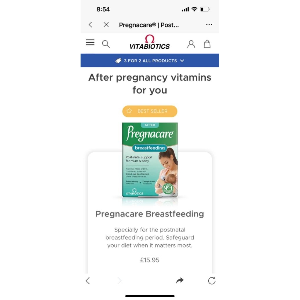 [Mẫu Mới Tem Phụ QR +Date 2028] Thực phẩm bảo vệ sức khỏe  PREGNACARE BREASTFEEDING