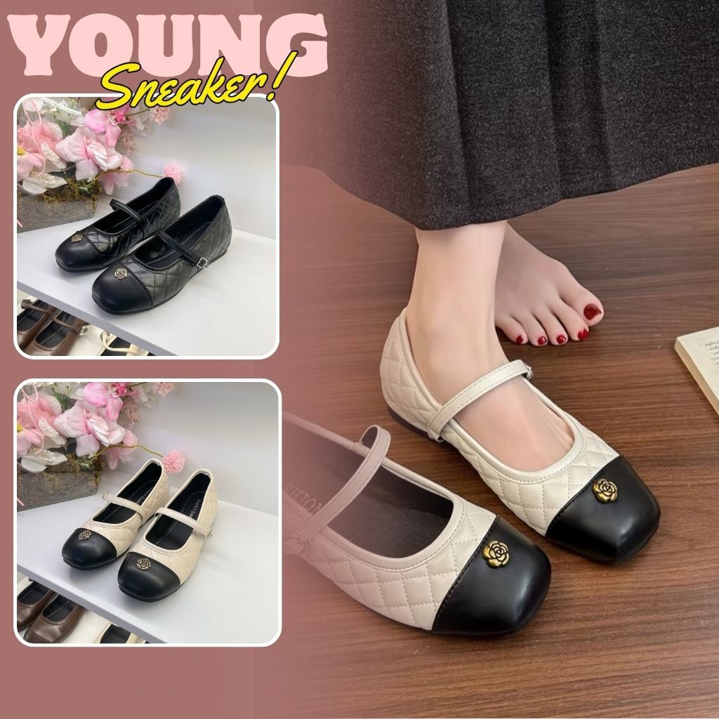 Giày Lolita Hoa Trà, Giày Búp Bê Lolita Mũi Hoa Trà N60 || Young Sneaker