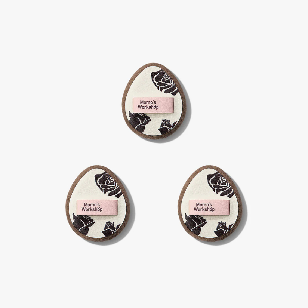 Bộ 3 Bông Mút Má Hồng - Che Khuyết Điểm Cao Cấp Momo's Workshop Rosy Reverie Amber Mini Trio- Dry Use (3pcs)