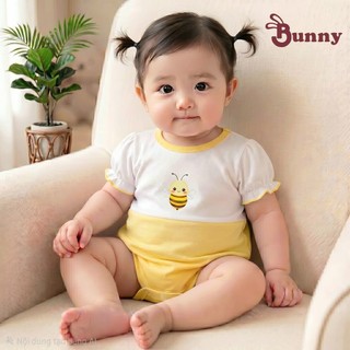 Body phối màu Bunny chất thun Modal mềm mịn mát cho bé gái 4-10kg
