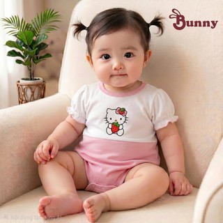 Body phối màu Bunny chất thun Modal mềm mịn mát cho bé gái 4-10kg