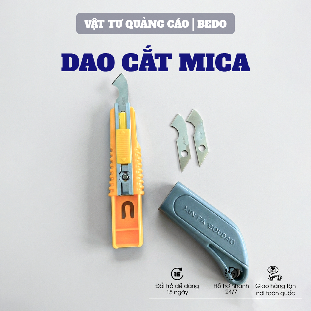 Dao Cắt Mica Nhựa Alu Fomex BEDO Dao Chuyên Dụng Kèm 3 Lưỡi Dự Phòng Cắt Sắc Bền Cao Cấp