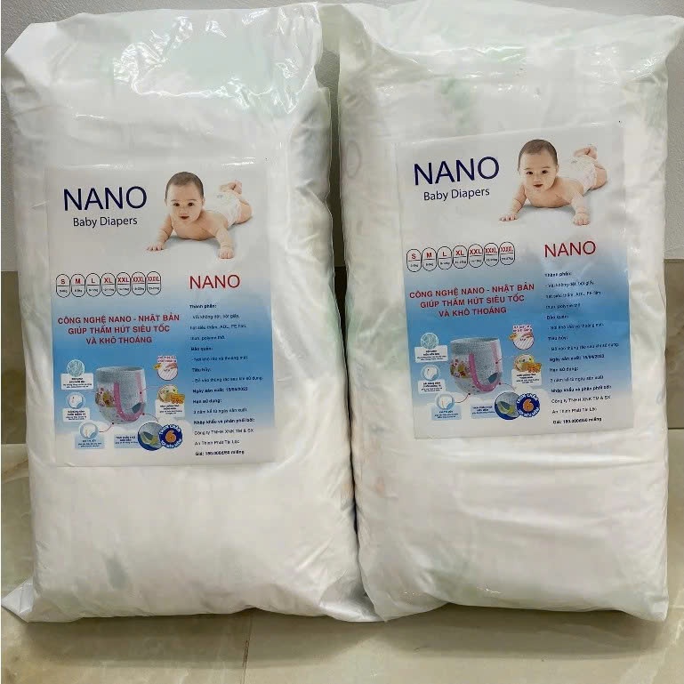 ( Combo 200 miếng ) Bỉm Quần Nano BaBy Đệm Mây, Bo Mông, Mềm Mỏng Thấm Hút Tốt, Đủ Size S-4XL