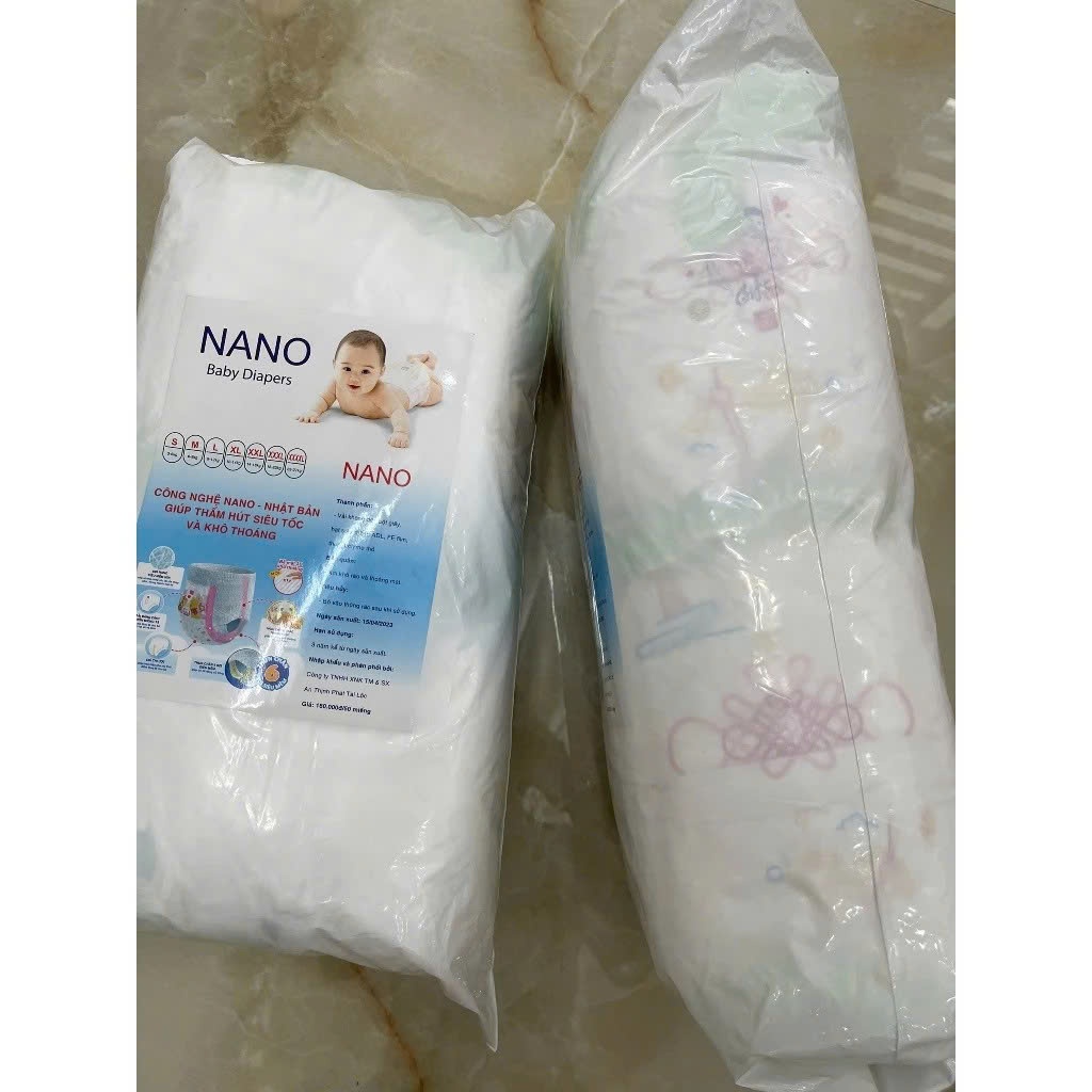 ( Combo 200 miếng ) Bỉm Quần Nano BaBy Đệm Mây, Bo Mông, Mềm Mỏng Thấm Hút Tốt, Đủ Size S-4XL